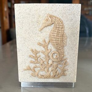 Seahorse Carved Sandstone Decorative Tooth Brush Holder